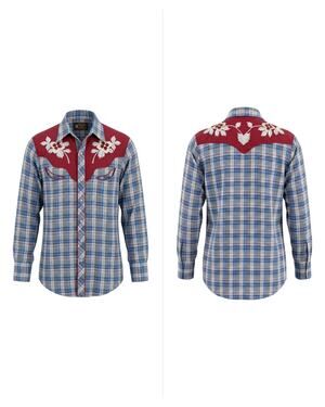 Kenny Rogers Western Vintage Karman Embroidered Plaid Men See Measurements